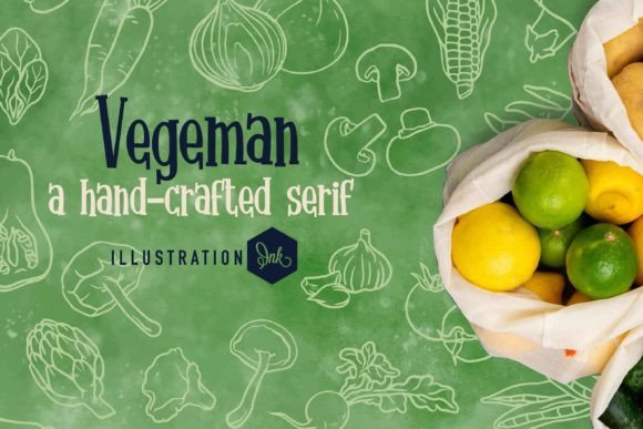 Vegeman: A Quirky Handwritten Font for Crafters & Product Makers